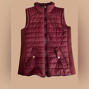 Women's Burgundy Quilted Vest